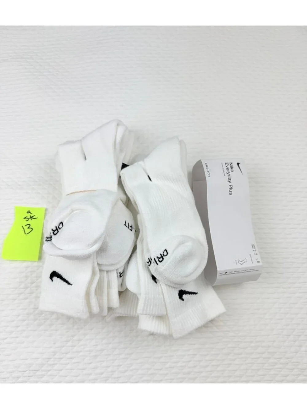 Nike Everyday Plus Dri-FIT Adult Mens L (8-12) Cushioned 6 Pair Crew Socks